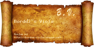 Bordás Viola névjegykártya